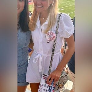 White button up romper